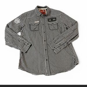 Black and White Checkered Men's Shirt